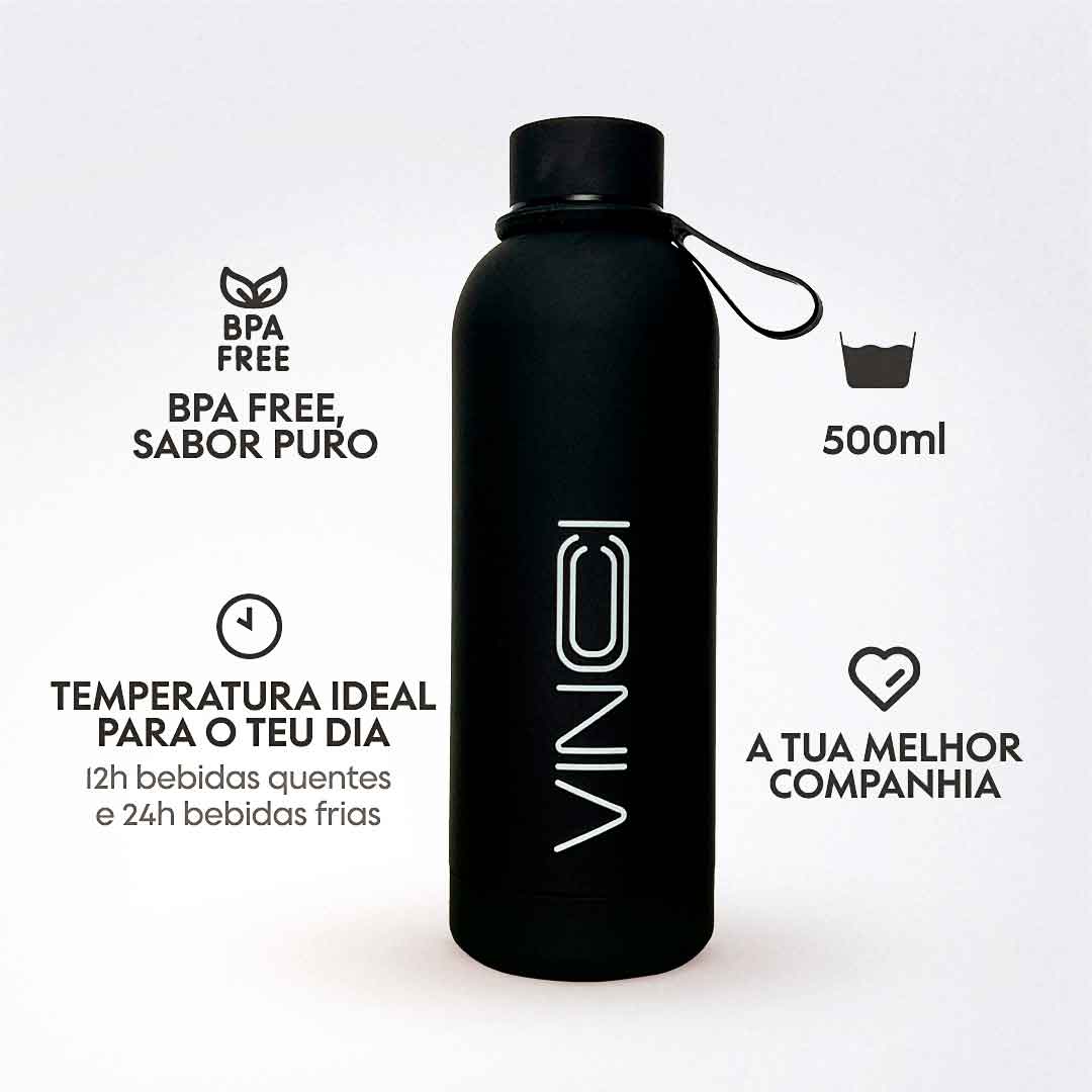 Garrafas Térmicas Preto Ónix 500ml