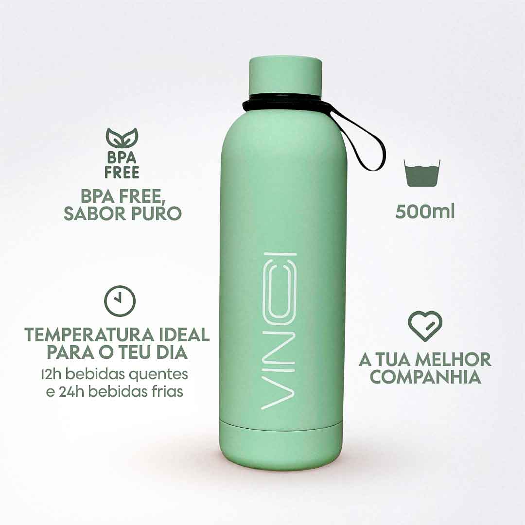 Garrafas Térmica Verde Aquática 500ml