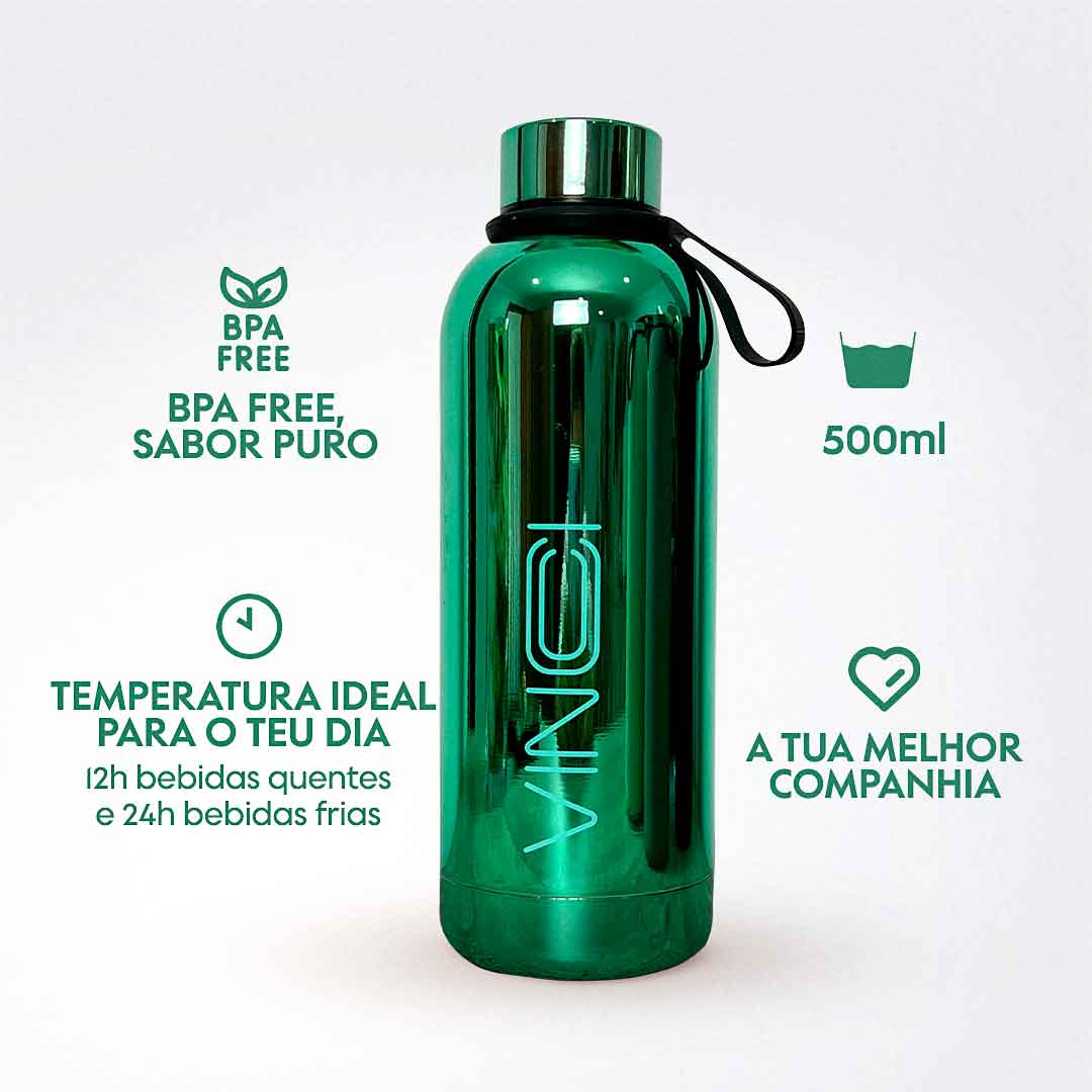 Garrafas Térmica Verde Espacial 500ml